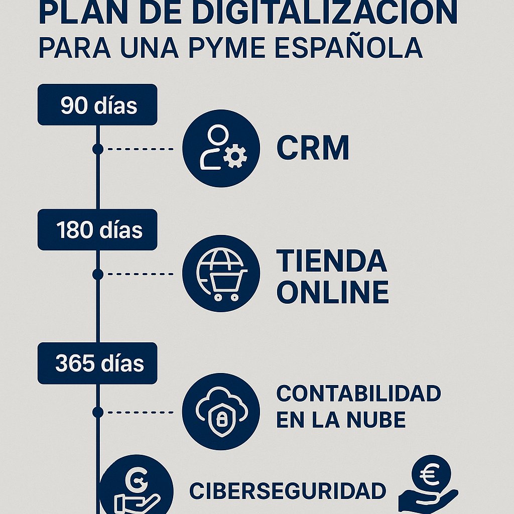 Plan de digitalización para pymes en España (2026): pasos, costes, ayudas y cómo calcular el ROI