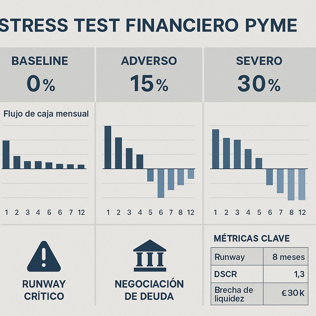 Stress test financiero para pymes en España (2026): diseñar escenarios reales, medir impacto y proteger la liquidez
